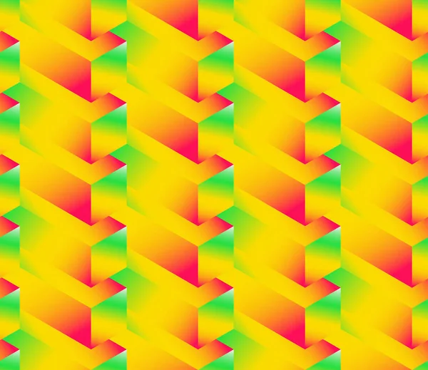 Isometric Seamless Pattern Volume Realistic Texture Color Gradient Background Geometric — Archivo Imágenes Vectoriales