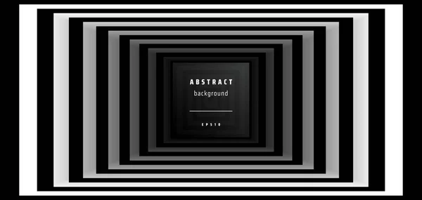 Optical Background Striped Black White Rectangles Deep Immersion Space Tunnel — Stockvektor
