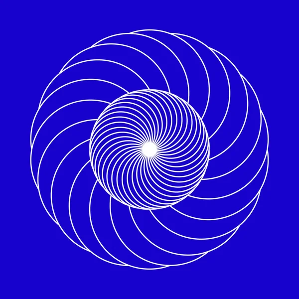 旋转的旋转圆圈 具有旋转运动效果的圆形几何图案 彩色背景上带有笔划线的光学符号 — 图库矢量图片