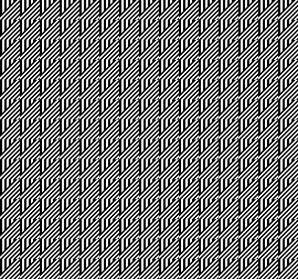 縞模様の黒い白い直線と斜めの傾斜線とシームレスなパターン 光錯視効果 幾何学的なオペアンプの芸術スタイル ウェブのためのベクトル錯覚の背景 — ストックベクタ