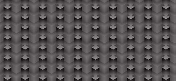 Isometric Seamless Pattern Volume Realistic Texture Black White Gradient Background — Vetor de Stock