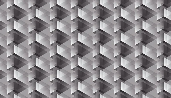 Isometric Seamless Pattern Volume Realistic Texture Black White Gradient Background — Stockvector