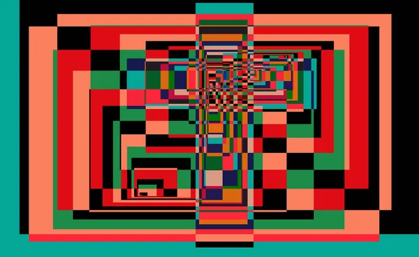 Оптичний Зчеплений Фон Цифрова Гучна Текстура Різнокольорові Пошкодження Пікселів — стоковий вектор