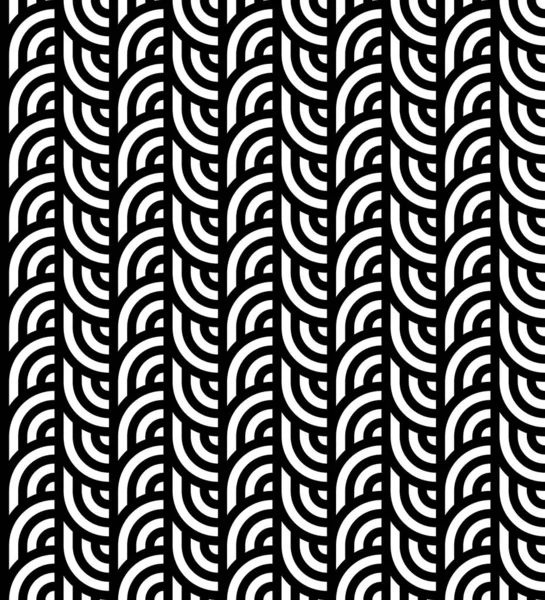 Бесшовный Узор Кругами Полосатыми Черно Белыми Прямыми Линиями Эффект Оптической — стоковый вектор