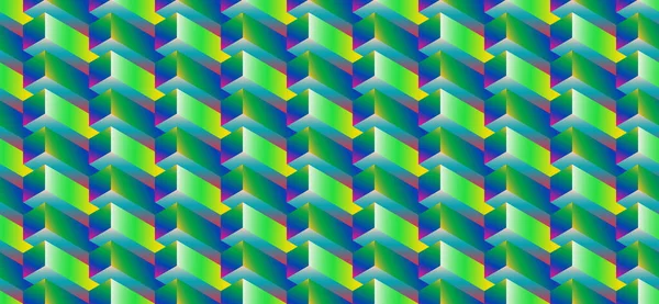 Isometric Seamless Pattern Volume Realistic Texture Color Gradient Background Geometric — стоковый вектор
