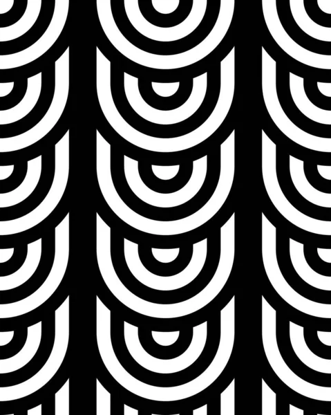 Απρόσκοπτη Μοτίβο Κύκλους Και Ριγέ Μαύρο Άσπρο Ευθείες Γραμμές Οπτικό — Διανυσματικό Αρχείο