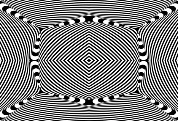 Бесшовный Рисунок Гипнотической Трансовой Текстурой Абстрактный Черно Белый Полосатый Фон — стоковый вектор