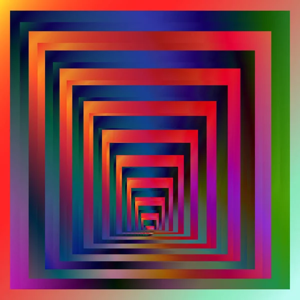 Optical Background Striped Rectangles Color Spectrum Gradient Deep Immersion Space — Vetor de Stock