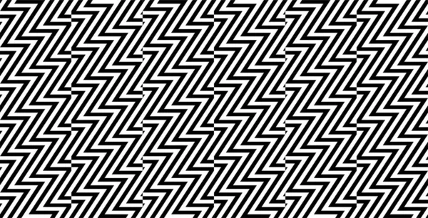 Zig Zag Creative Background Black White Striped Seamless Pattern Art — Stock Vector