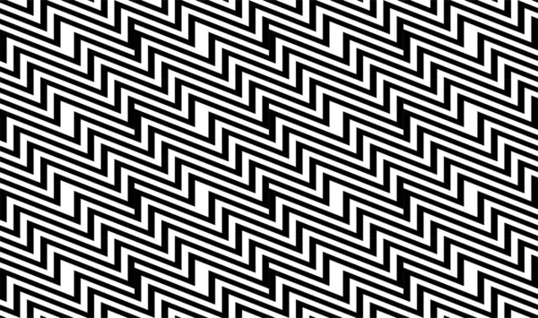 Zig Zag Creative Background Black White Striped Seamless Pattern Art — Stock vektor