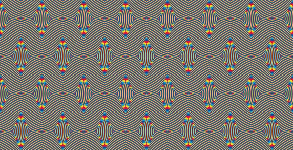 Color Seamless Pattern Hypnotic Trance Texture Abstract Multicolored Striped Background — 图库矢量图片