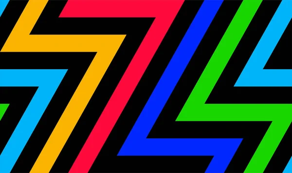 Zig Zag Fundo Criativo Padrão Sem Costura Listrado Multicolorido Textura — Vetor de Stock