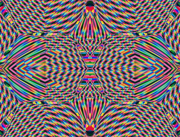 Bezbarvý Vzor Hypnotickou Texturou Tranzu Mnohobarevné Chybové Pozadí Operační Umění — Stockový vektor