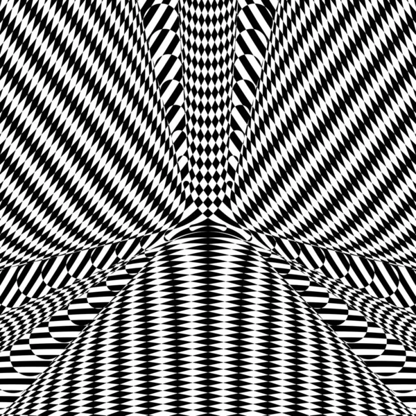Abstract Hypnotic Pattern Black White Striped Lines