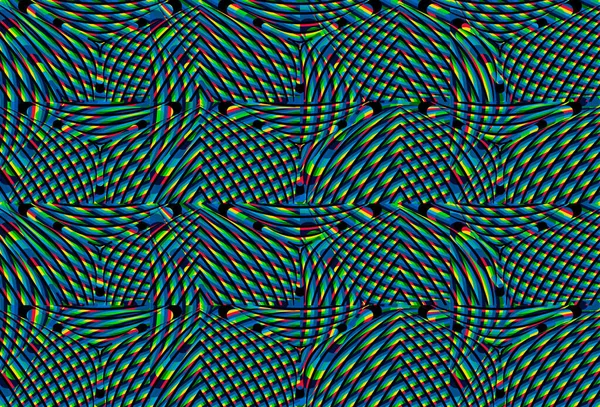 Color Seamless Pattern Hypnotic Trance Texture Multicolored Glitched Background Art —  Vetores de Stock