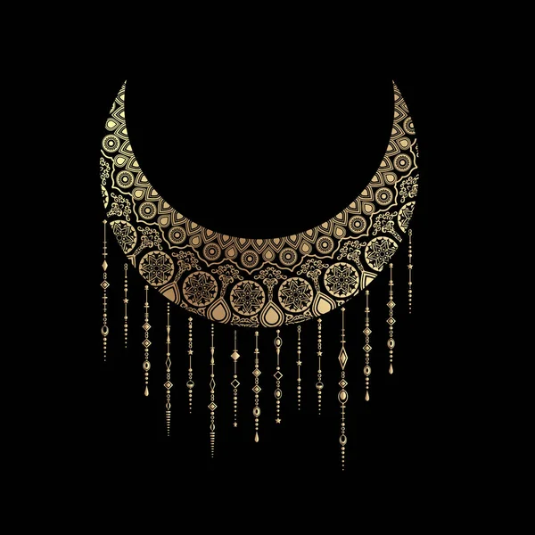 Goldene Mondsichel Ethnisches Stilelement — Stockvektor
