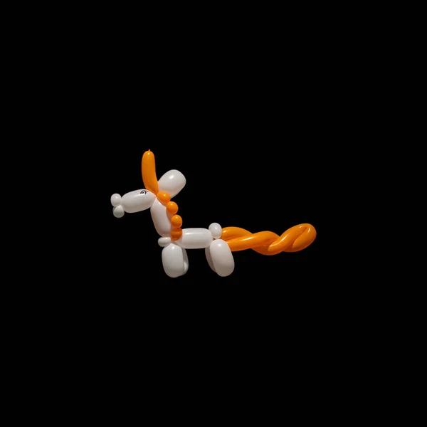 Ein Niedliches Weißes Einhorn Luftballontier Mit Orangefarbener Mähne Schwanz Und — Stockfoto