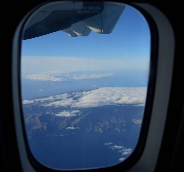 Island Seen Airplane Window Gomera Canary Islands — Stock Photo, Image