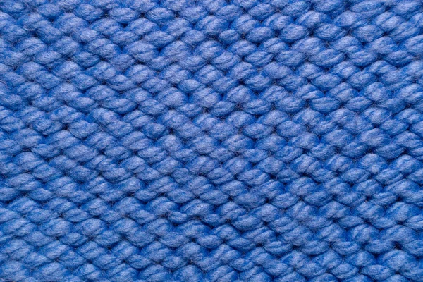 Textura Ručně Pletená Modrá Tkanina Obrácený Steh Zásobníku — Stock fotografie
