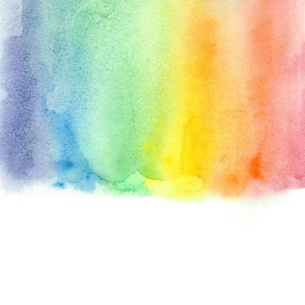 Watercolor Rainbow Gradient Colorful Hand Drawn Background White Copy Space — Stock Photo, Image