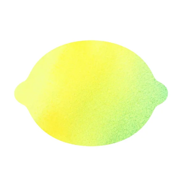 Watercolor bright yellow green lemon isolated on a white background. Element for food design