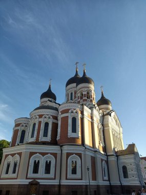  Tallinn 'deki Ortodoks Kilisesi' nin günbatımı