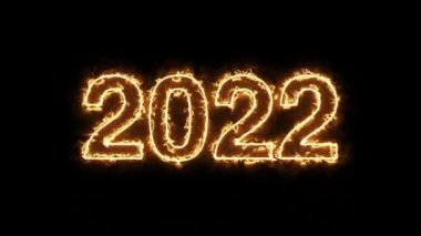Mutlu yıllar 2022 Modern Tasarım Neon Animasyon Özgeçmişi. Modern Ateş Yeni Yıl 2022 Kutlama Kart Şablonu. Kara Cuma Reklam Elemanı. Mutlu Noeller ve mutlu yıllar..