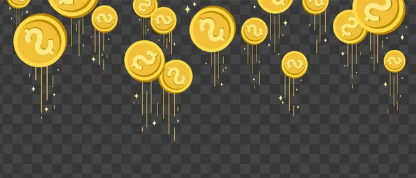 Vector Flat Design Isolated Falling Dollar Coins Élément Conception Vectorielle — Image vectorielle