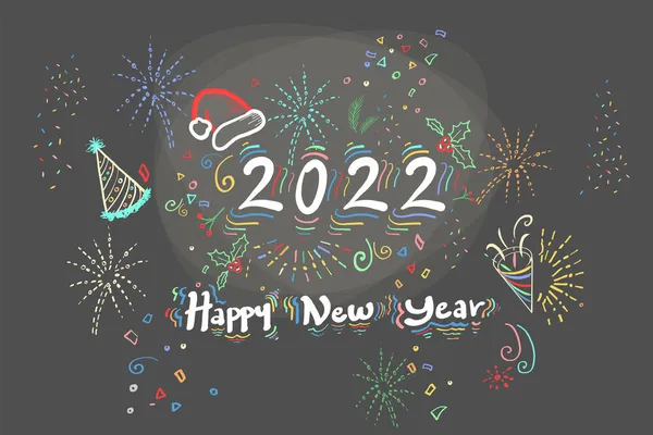 Felice Anno Nuovo 2022 Sfondo Biglietto Auguri Banner Nuovo Anno — Vettoriale Stock