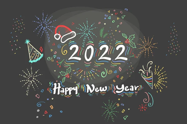 Yeni Yıl 2022 Niz Kutlu Olsun Yeni Yıl Noel Kutlamaları — Stok Vektör