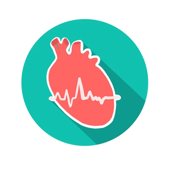 Icono Corazón Vectorial Con Línea Heartbeat Ilustración Vectorial Aislada Estilo — Vector de stock