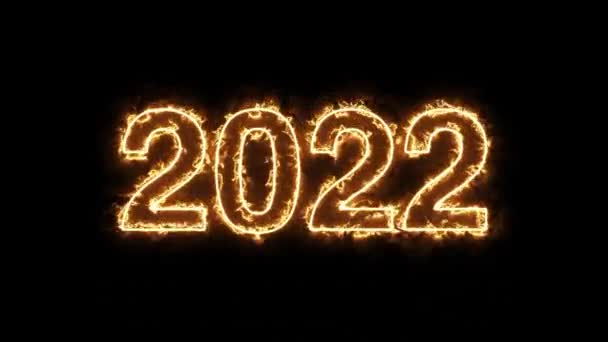 快乐新年2022现代设计霓虹灯动画摘要背景 现代消防新年2022年庆祝卡片模板 黑色星期五广告元素 圣诞快乐 新年快乐 — 图库视频影像