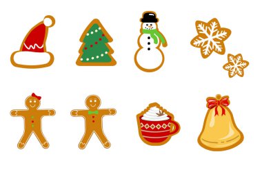 Mutlu Noeller ve Yeni Yıl elementlerinin vektör çizimi 