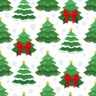 Yılbaşı ağaçlarının vektör illüstrasyonu