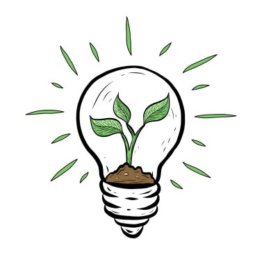 Yeşil Dünya 'yı Kurtarma Sancağını, vektör illüstrasyonunu, Yeşil Dünya ile ekoloji konseptini, Çevre Dostu