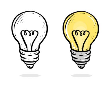 Ampulün vektör illüstrasyonu, yaratıcı ve fikir 