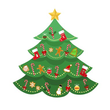Yılbaşı ağacının vektör çizimi