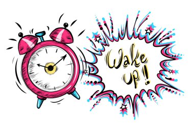 El çizimi renk zil alarmı, vektör illüstrasyonu 