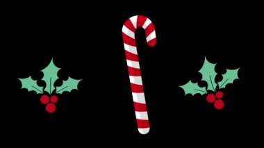 Noel animasyon arka planında şeker kamışları