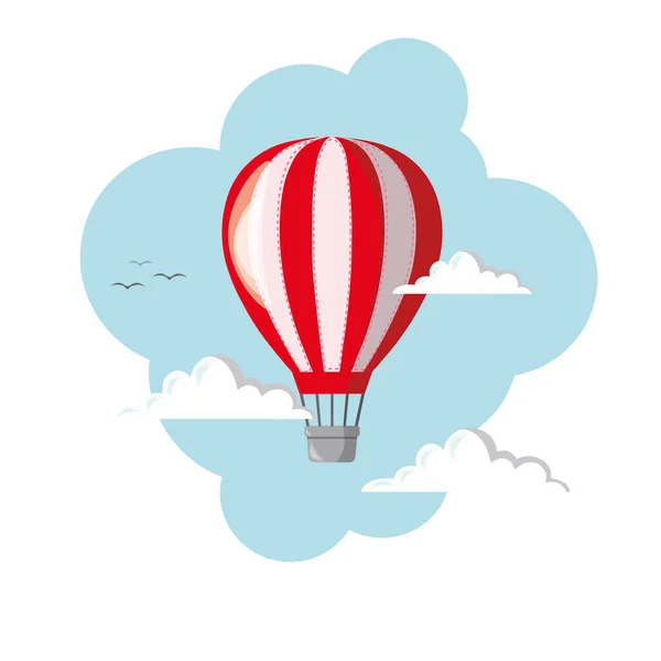 Hete Lucht Ballon Vector Illustratie — Stockvector