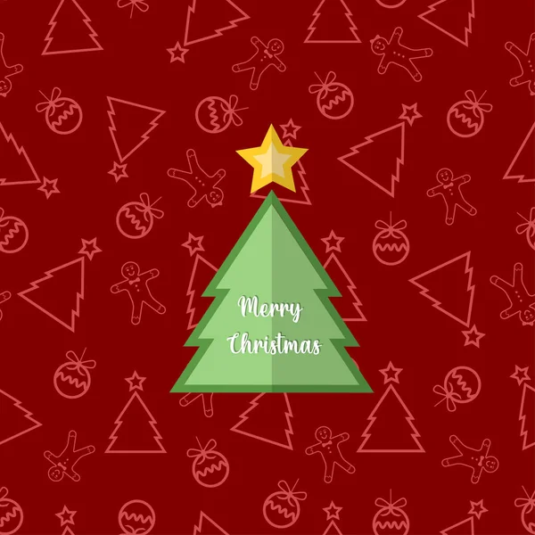 Slavnostní Pozadí Veselé Vánoční Pozdravy Vánoční Stromeček — Stockový vektor