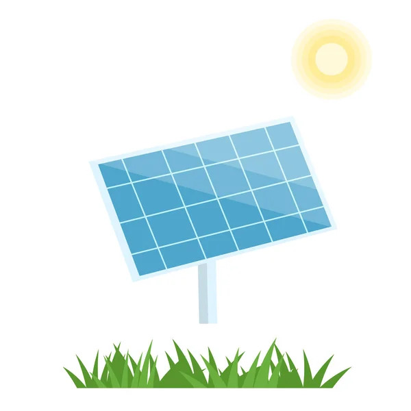 Solární Panel Fotovoltaický Alternativní Zdroj Elektrické Energie Koncept Udržitelných Zdrojů — Stockový vektor