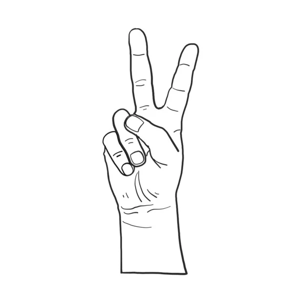 Main Levée Avec Geste Paix — Image vectorielle