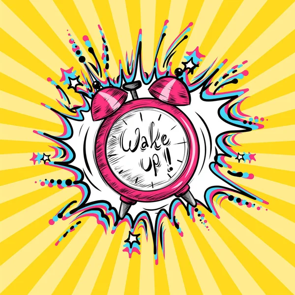 El çizimi renk zil alarmı, vektör illüstrasyonu 