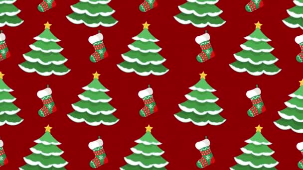 Noel Ağaçları Ile Noel Animasyon Arka Planı — Stok video