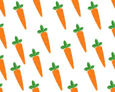 Beyaz arkaplanda havuç deseni olan kusursuz bir arkaplan