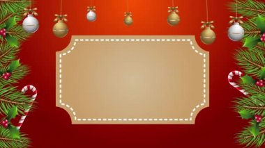 Çam dalları ve dekorasyonlu Noel animasyonu arka planı 