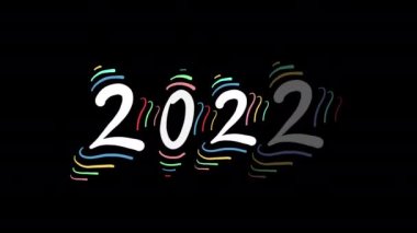 yaratıcı tasarım animasyonu Mutlu yeni 2022 Neon selamlaması