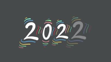 yaratıcı tasarım animasyonu Mutlu yeni 2022 Neon selamlaması