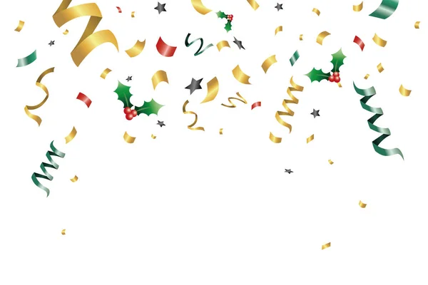 Fond Festif Avec Confettis Noël — Image vectorielle